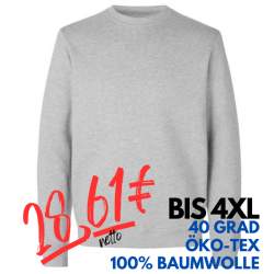 ARBEITS-SWEATSHIRT / ARBEITSPULLOVER HERREN | 682 von ID / Farbe: altgrau meliert / 100% BAUMWOLLE