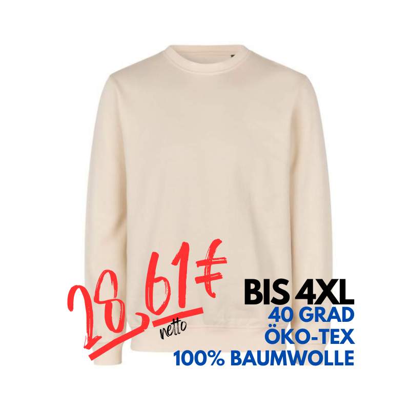 ARBEITS-SWEATSHIRT / ARBEITSPULLOVER HERREN | 682 von ID / Farbe: off-white / 100% BAUMWOLLE | MEIN-KASACK.de - KASACK - KASACKS