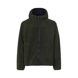 ARBEITSJACKE / FLEECEJACKE HERREN | TEDDYFLEECE 828 von ID / Farbe: oliv / 100% POLYESTER