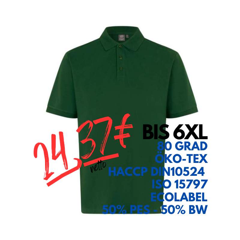 ARBEITS-POLO-SHIRT HERREN | PRO Wear CARE 376 von ID / Farbe: flaschengrün / 50% BAUMWOLLE 50% POLYESTER | MEIN-KASACK.de - KASACK - KASACKS