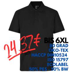 ARBEITS-POLO-SHIRT HERREN | PRO Wear CARE 376 von ID / Farbe: schwarz / 50% BAUMWOLLE 50% POLYESTER