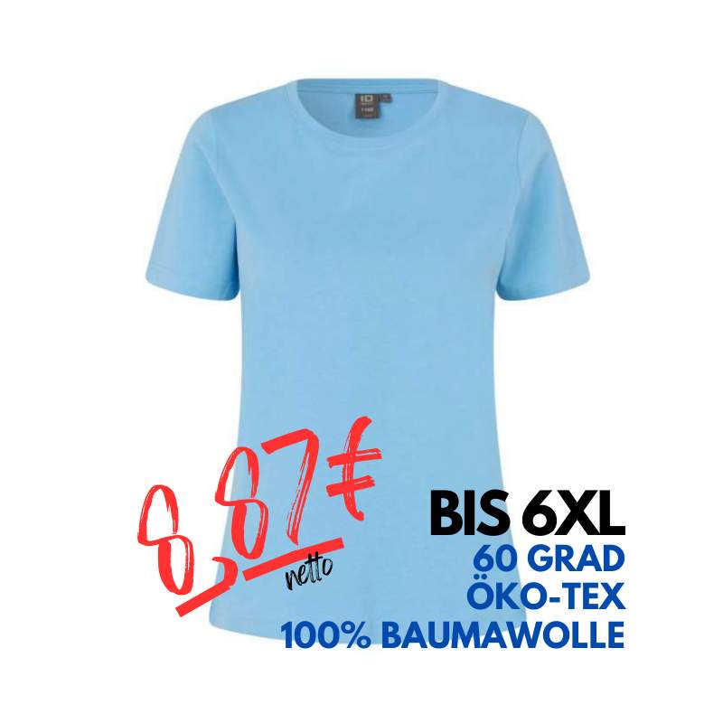 ARBEITS-T-SHIRT DAMEN | T-TIME 511 von ID / Farbe: hellblau / 100% BAUMWOLLE | MEIN-KASACK.de - KASACK - KASACKS