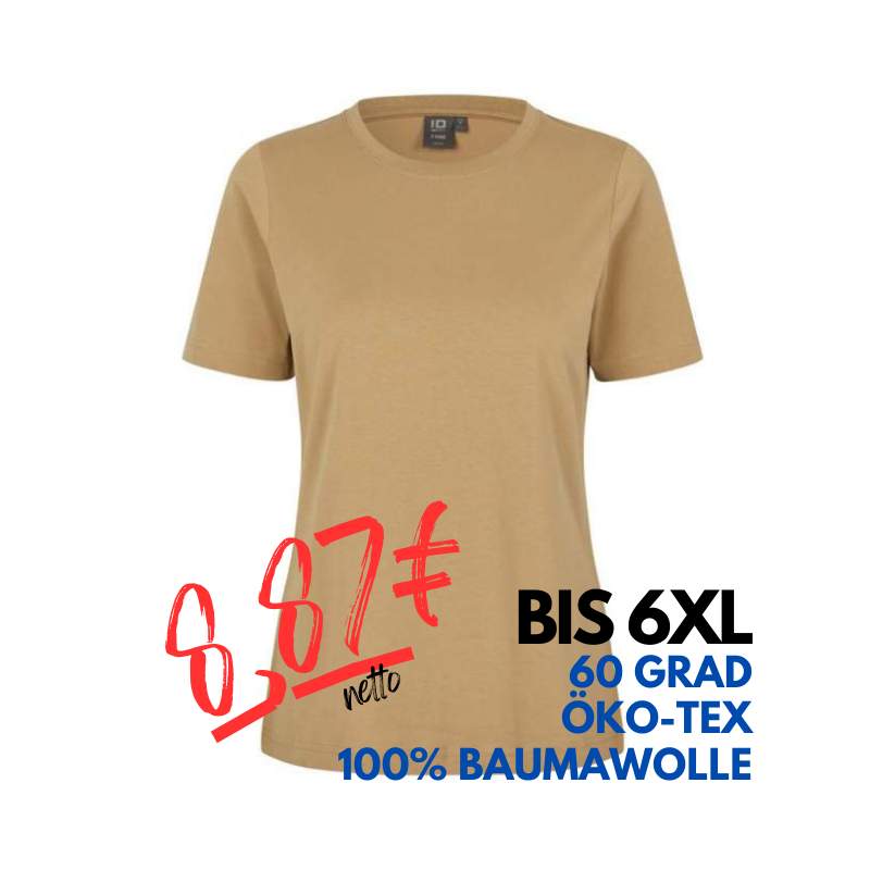 ARBEITS-T-SHIRT DAMEN | T-TIME 511 von ID / Farbe: sand / 100% BAUMWOLLE | MEIN-KASACK.de - KASACK - KASACKS