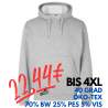 ARBEITS-HOODIE / ARBEITSPULLOVER UNISEX - DAMEN - HERREN | CORE 660 von ID / Farbe: grau meliert / 70% BW 25% PES 5% VIS