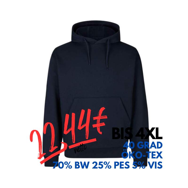 ARBEITS-HOODIE / ARBEITSPULLOVER UNISEX - DAMEN - HERREN | CORE 660 von ID / Farbe: navy / 70% BW 25% PES 5% VIS | MEIN-KASACK.de - KASACK - KASACKS