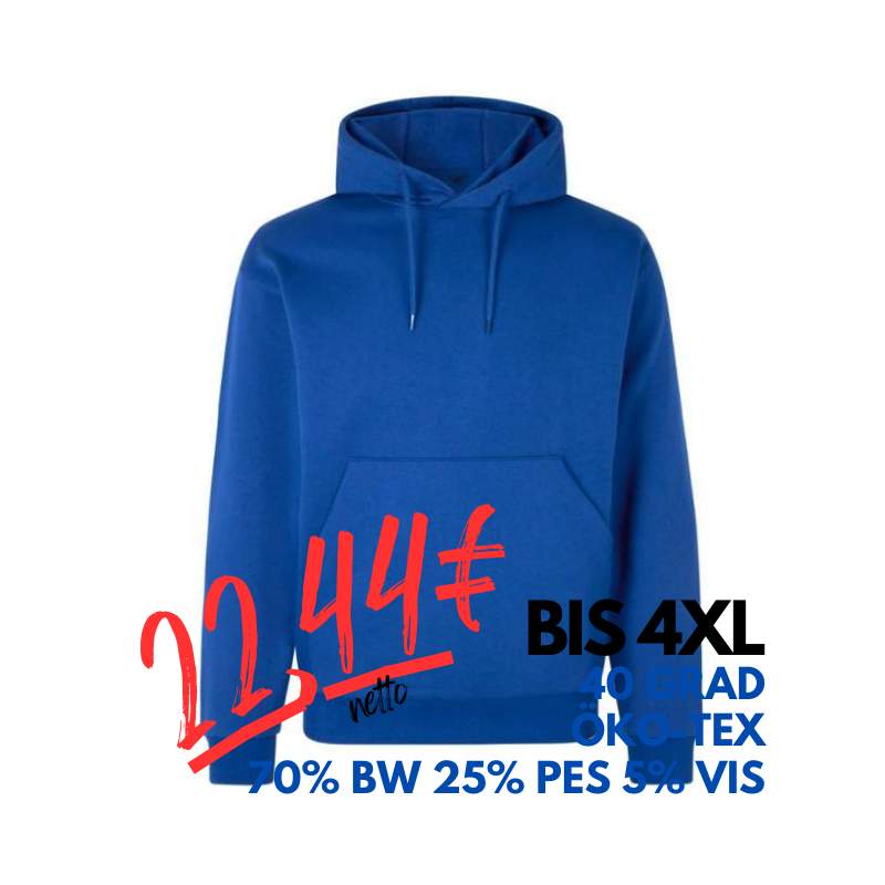 ARBEITS-HOODIE / ARBEITSPULLOVER UNISEX - DAMEN - HERREN | CORE 660 von ID / Farbe: königsblau / 70% BW 25% PES 5% VIS | MEIN-KASACK.de - KASACK - KASACKS