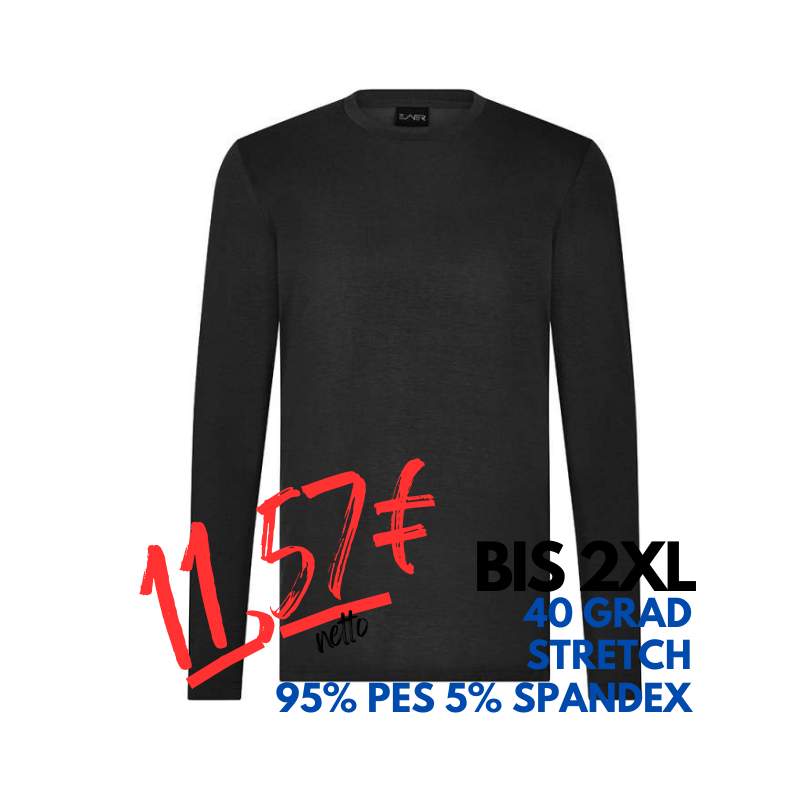 ARBEITS-SHIRT | UNTERZIEHSHIRT | LANGARM (Unisex - Herren - Damen) | 399 von EXNER / Farbe: schwarz / 95% Polyester 5% Spandex | MEIN-KASACK.de - KASACK - KASACKS