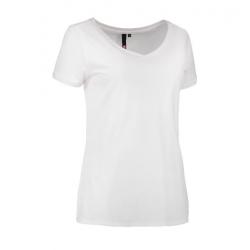 ARBEITS-T-SHIRT DAMEN | CORE V-Neck Tee 543 von ID / Farbe: weiß / 90% BAUMWOLLE 10% VISKOSE - | MEIN-KASACK.de | kasack