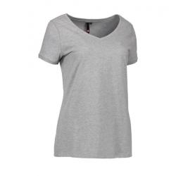 ARBEITS-T-SHIRT DAMEN | CORE V-Neck Tee 543 von ID / Farbe: grau / 90% BAUMWOLLE 10% VISKOSE - | MEIN-KASACK.de | kasack