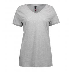 ARBEITS-T-SHIRT DAMEN | CORE V-Neck Tee 543 von ID / Farbe: grau / 90% BAUMWOLLE 10% VISKOSE - | MEIN-KASACK.de | kasack