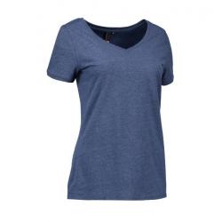 ARBEITS-T-SHIRT DAMEN | CORE V-Neck Tee 543 von ID / Farbe: blau / 90% BAUMWOLLE 10% VISKOSE - | MEIN-KASACK.de | kasack