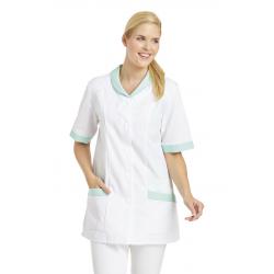 Damen -  Hosenkasack 800 von LEIBER / Farbe: weiß-mint / 65 % Polyester 35 % Baumwolle - | MEIN-KASACK.de | kasack | kas